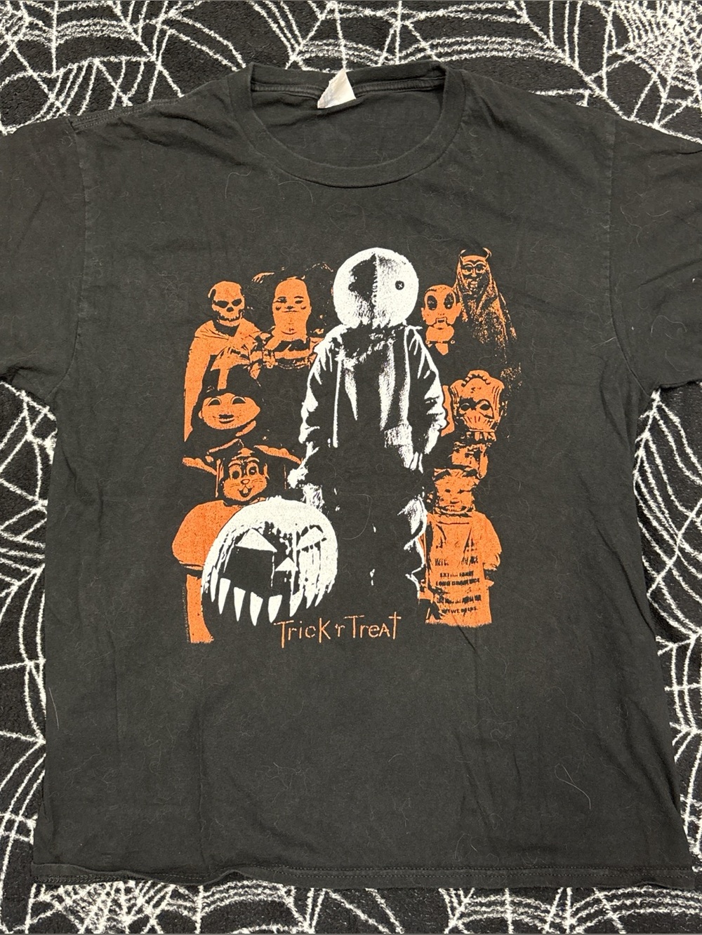Halloween 'Trick r Treat' Graphic Tee - Black & Orange